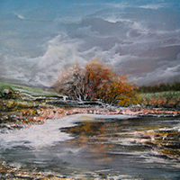 Пейзаж - картина на зеркале.