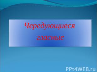 Чередующиеся гласные