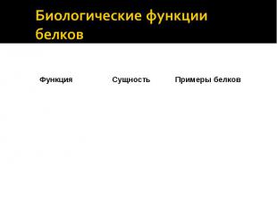 Биологические функции белков