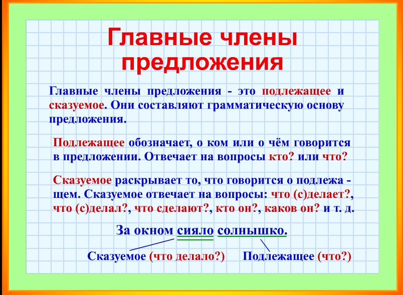 Главные члены предложения
