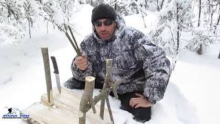 Петля - ловушка на зайца (живоловушка подъемная/переставляемая). Как сделать и установить зимой.(Существует много видов ловушек-петель на зайца с уловистостью 1 шт. на 10 проходов и устройством