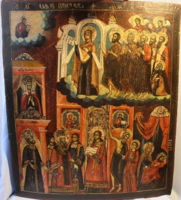 Покров Пресвятой Богородицы икона XVIII век