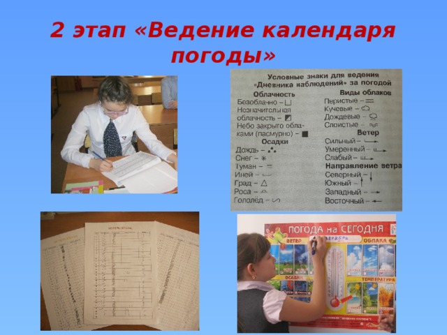 2 этап «Ведение календаря погоды»