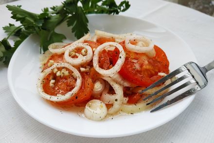 Салат-закуска из помидоров в кисло-сладком маринаде Закуска, Помидоры, Овощи, Маринад, Еда, Питание, Кухня, Кулинария, Рецепт, Приготовление, Блюдо, Длиннопост, Салат