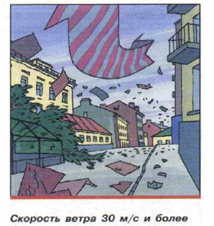 Скорость ветра 30 м/с и более