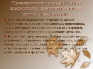 3. При метеозависимости хорошо помогает «Метеочай» из плодов боярышника, шипо