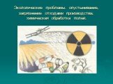 Экологические проблемы: опустынивание, загрязнение отходами производства, химическая обработка полей.