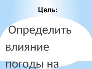Определить влияние погоды на жизнедеятельность человека. Задачи: Изучить по