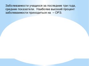 Заболеваемости учащихся за последние три года, средние показатели. Наиболее в