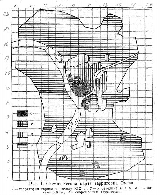 схематическая карта территории Омска