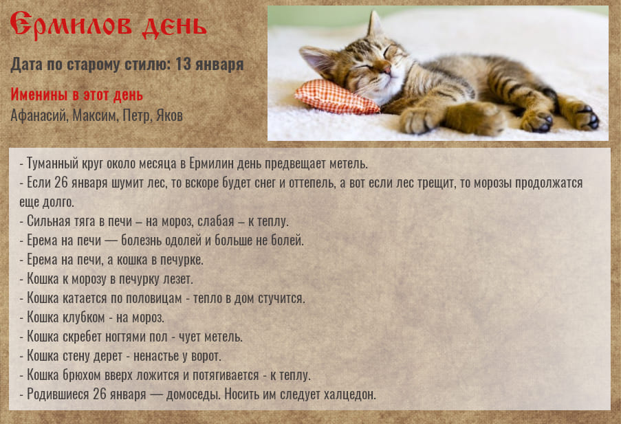 26 января — Ермилов день