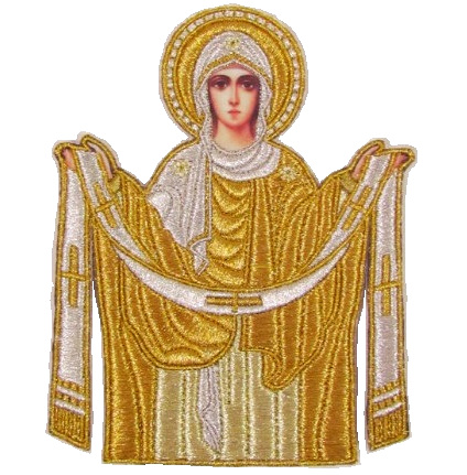 Покров Богородицы вышитая икона