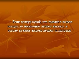 Выявление изменения признаков погоды нашей местности используя народные приметы, слайд 13