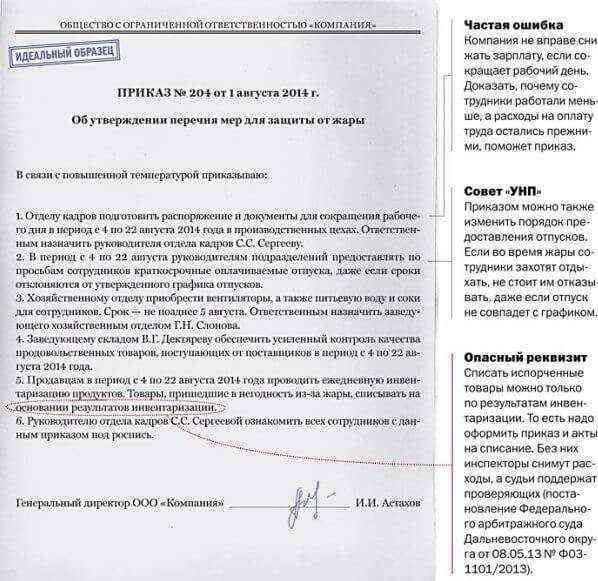 работа в жару по трудовому кодексу