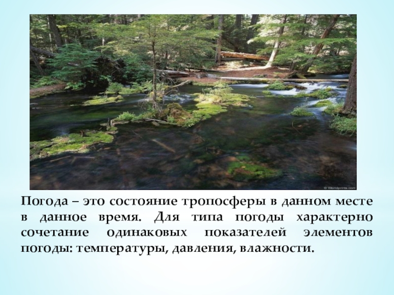 Погода – это состояние тропосферы в данном