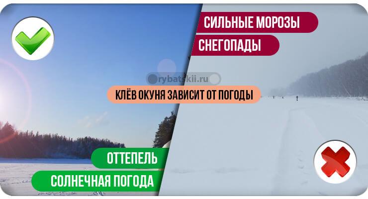 Морозная погода и оттепель зимой