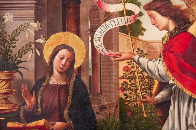 Библейский сюжет - ангел и Дева Мария