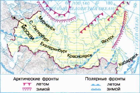 Атмосферные фронты над территорией России