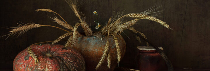 натюрморт, колосья, тыква, серп