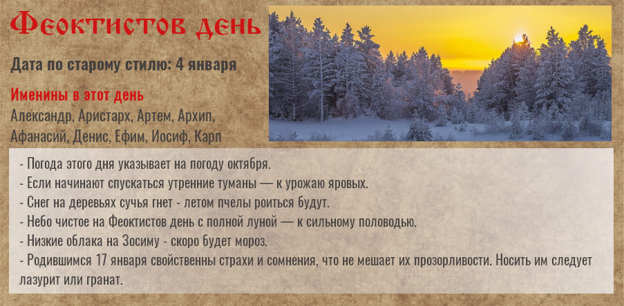 17 января — Феоктистов день