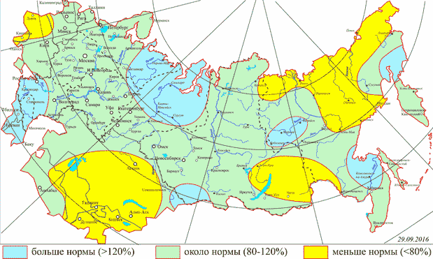 Пример долгосрочных прогнозов осадков