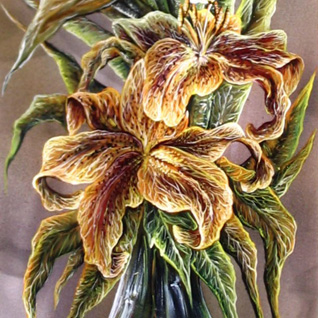 Белые лилии - картина на зеркале