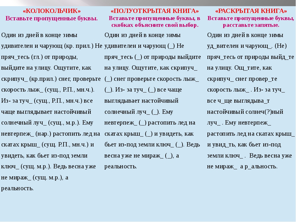 «КОЛОКОЛЬЧИК» Вставьте пропущенные буквы. «ПОЛУОТКРЫТАЯ КНИГА» Вставьте пропу.